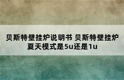 贝斯特壁挂炉说明书 贝斯特壁挂炉夏天模式是5u还是1u